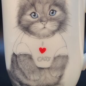 Otagiri I Love Cats Mug with Tabby Kitten Blue Eyes Heart